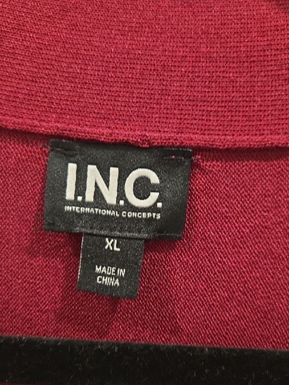 INC International Concepts Burgundy V-Neck Studded Sweater - Picture 2 of 4